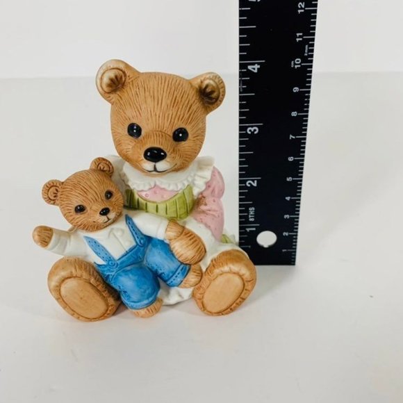 Vintage Homco #1444 Mama Bear With Baby Boy Cub Figurine Porcelain Nursery Decor - Picture 10 of 10
